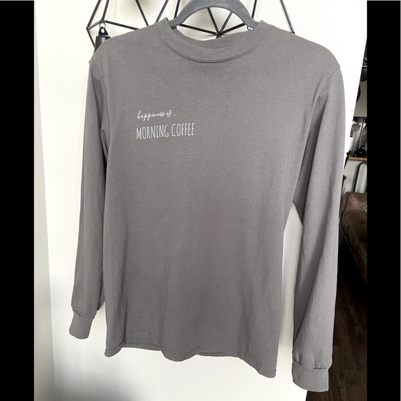 ☕️ Happiness is … Morning Coffee Long Sleeve Tee - Picture 2 of 2